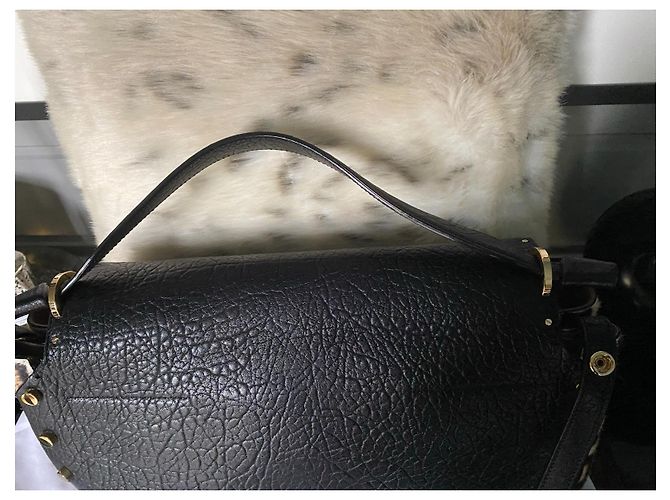 Bellissima borsa Lockett di Jimmy Choo, modello grande, nera e leopardata. Nero Stampa leopardo Gold hardware - vista 14