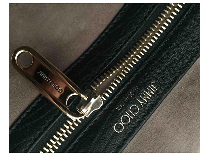 Bellissima borsa Lockett di Jimmy Choo, modello grande, nera e leopardata. Nero Stampa leopardo Gold hardware - vista 20