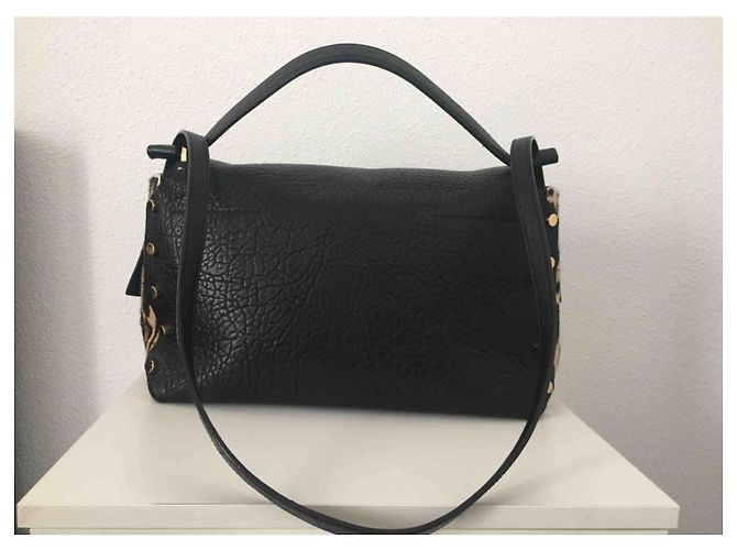 Bellissima borsa Lockett di Jimmy Choo, modello grande, nera e leopardata. Nero Stampa leopardo Gold hardware - vista 4