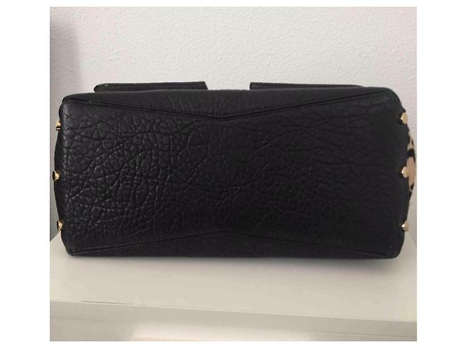 Bellissima borsa Lockett di Jimmy Choo, modello grande, nera e leopardata. Nero Stampa leopardo Gold hardware - vista 7