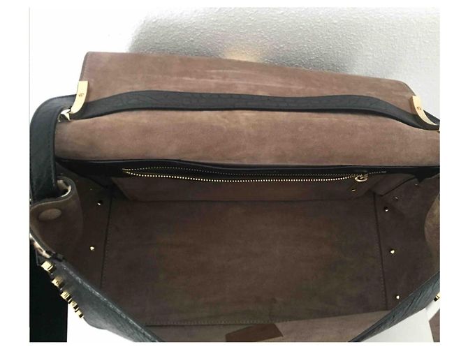 Bellissima borsa Lockett di Jimmy Choo, modello grande, nera e leopardata. Nero Stampa leopardo Gold hardware - vista 8