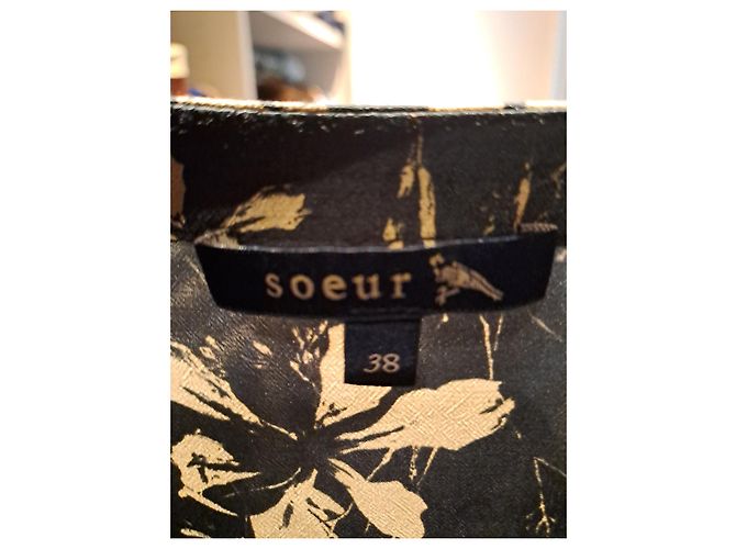 Vestido Soeur de algodón negro con estampado floral - vista 3