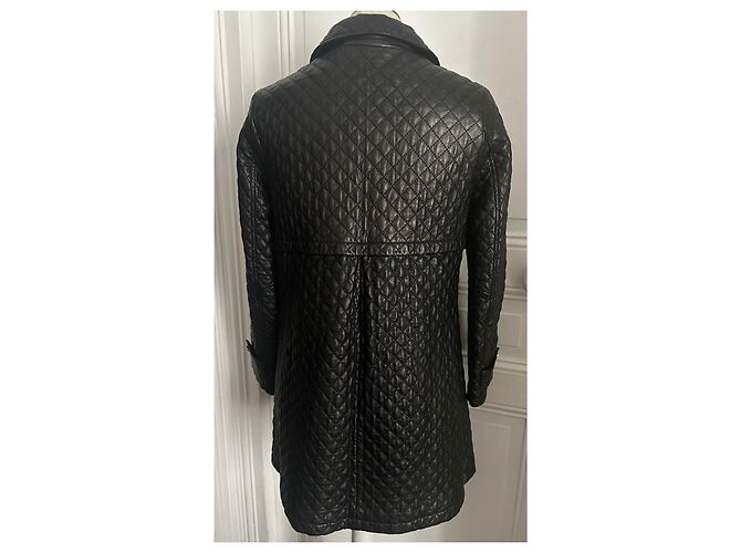 Autre Marque Abrigo de cuero acolchado Giovanni 3/4 talla 38. Negro - vista 3