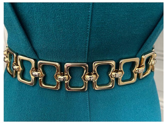 Breiter Metallketten-Gürtel von Guy Laroche, 70-75 cm. - Ansicht 5