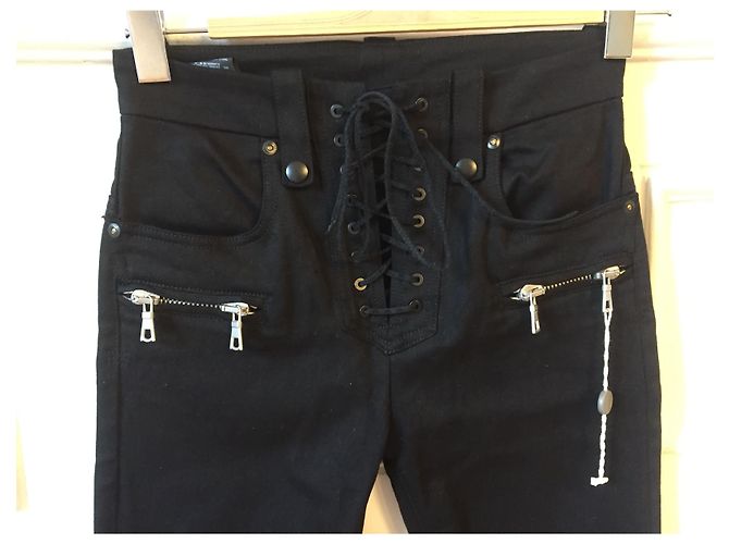 Autre Marque Jeans UNRAVEL T.US 26 Algodón Negro - vista 2
