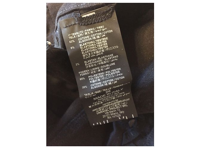 Autre Marque Jeans UNRAVEL T.US 26 Algodón Negro - vista 5