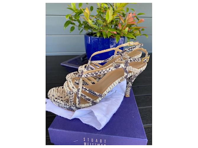 Sandali creati da Stuart Weitzman in stile pitone. Stampa python - vista 4