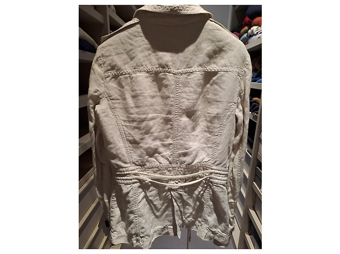 Comptoir Des Cotonniers Sahariana Jacke Leinen Eggshell Aus weiß - Ansicht 2