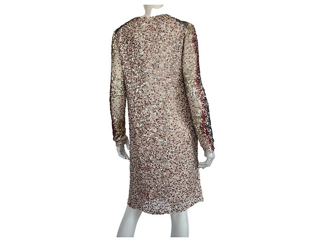 Vestido de cóctel Hoss Intropia Beige Dorado - vista 2