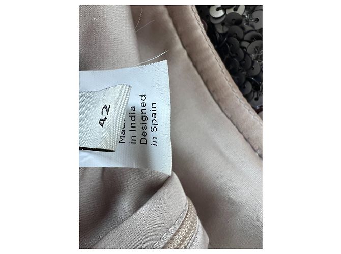 Vestido de cóctel Hoss Intropia Beige Dorado - vista 6