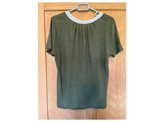 Autre Marque Camiseta de lino PABLO caqui - vista 2