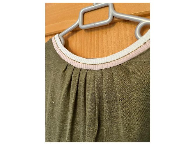 Autre Marque Camiseta de lino PABLO caqui - vista 4