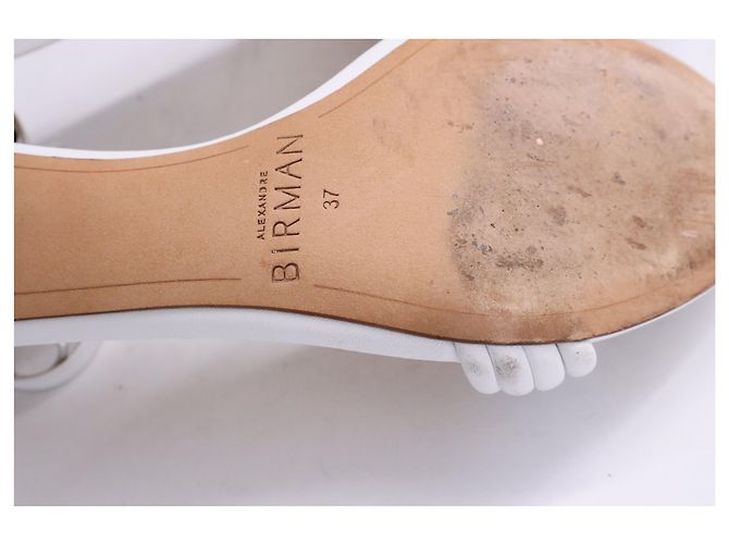 Alexandre Birman Vicky Sandalen mit Blockabsatz aus weißem Leder - Ansicht 11