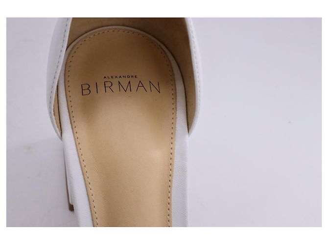 Alexandre Birman Vicky Sandalen mit Blockabsatz aus weißem Leder - Ansicht 12