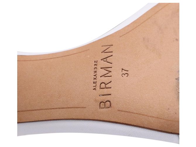 Alexandre Birman Vicky Sandalen mit Blockabsatz aus weißem Leder - Ansicht 5