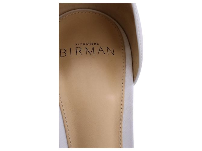 Alexandre Birman Vicky Sandalen mit Blockabsatz aus weißem Leder - Ansicht 6