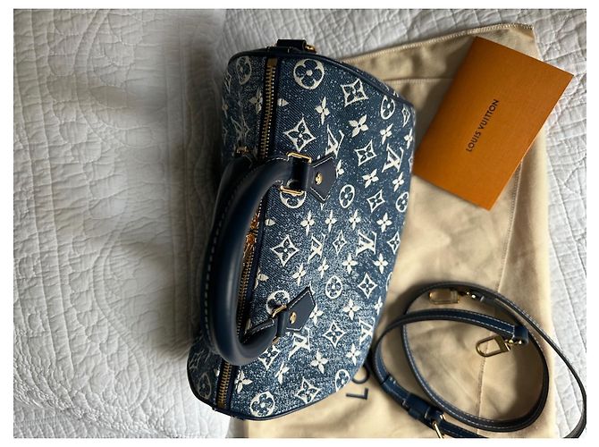 Louis Vuitton Speedy 25 Marineblau - Ansicht 3
