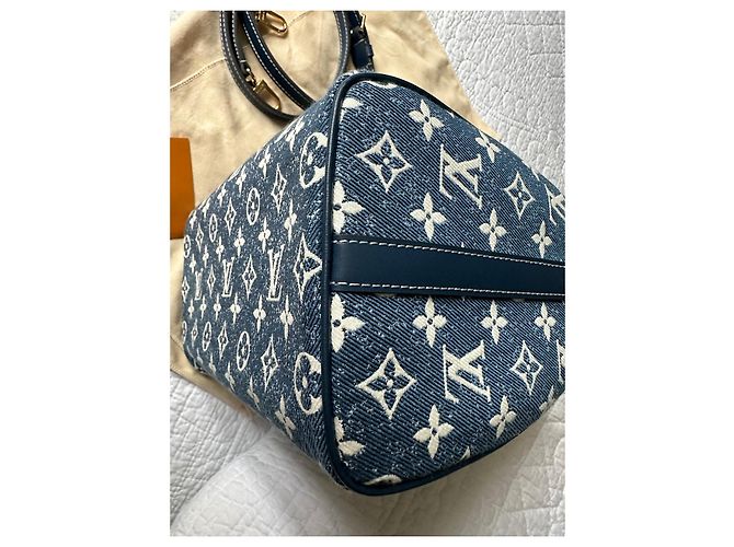 Louis Vuitton Speedy 25 Marineblau - Ansicht 4