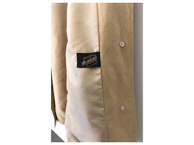 Autre Marque Mantel oder beige Jacke aus Alcantara oder Wildlederimitat Größe 38-40. - Ansicht 5
