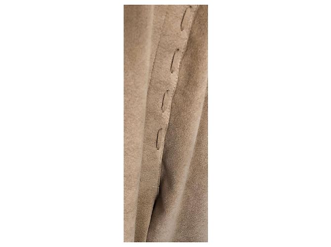 Autre Marque Mantel oder beige Jacke aus Alcantara oder Wildlederimitat Größe 38-40. - Ansicht 6