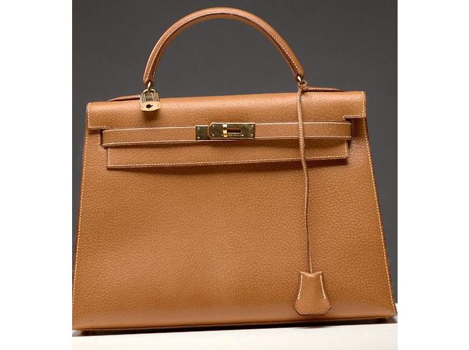Hermès Kelly Sellier 32 in pelle camel Cammello - vista 2
