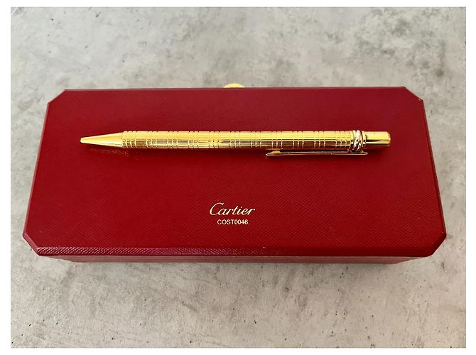 Stylo à bille Cartier Must De Cartier Trinity Ring plaqué or Doré - vue 2
