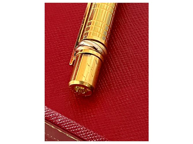 Stylo à bille Cartier Must De Cartier Trinity Ring plaqué or Doré - vue 3