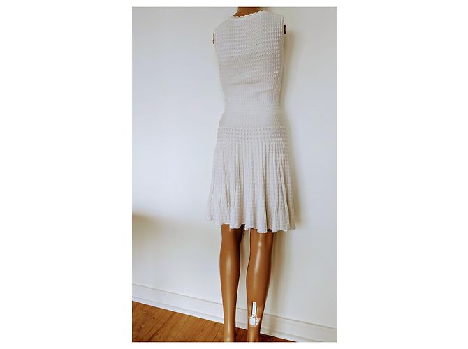 Skater Alaïa Sommerkleid Weiß - Ansicht 2