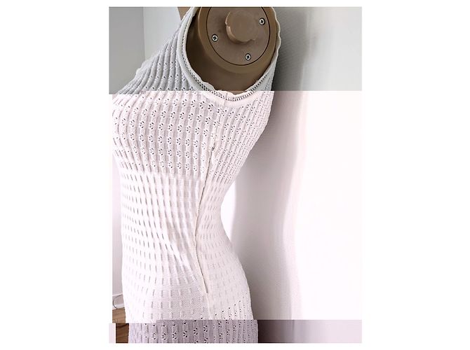 Skater Alaïa Sommerkleid Weiß - Ansicht 3