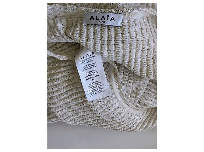 Skater Alaïa Sommerkleid Weiß - Ansicht 7