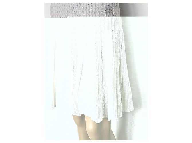 Skater Alaïa Sommerkleid Weiß - Ansicht 8