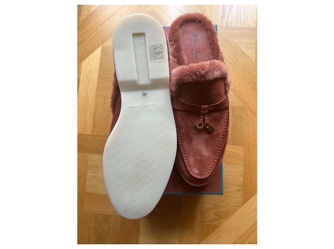 Mules Loro Piana Pelliccia Corallo - vista 3