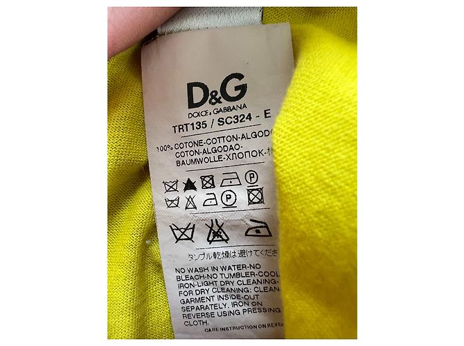Maglietta in cotone Dolce & Gabbana blu e gialla Giallo - vista 5
