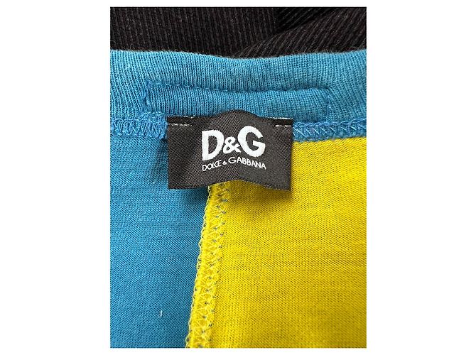 Maglietta in cotone Dolce & Gabbana blu e gialla Giallo - vista 8