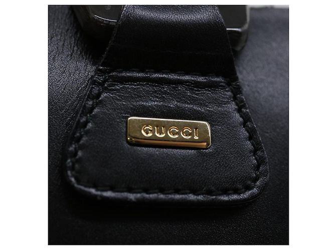 GUCCI Borsa a mano in pelle nera Auth 71508 Nero - vista 9