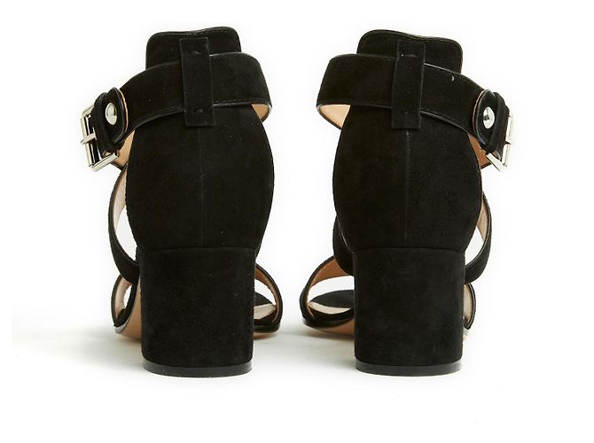 Prada Sandali EU38.5 in camoscio nero con tacco US8. - vista 5
