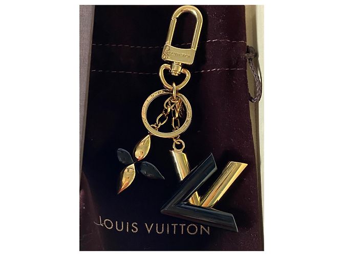 Louis Vuitton Charm per borsa a forma di twist nero Gold hardware - vista 2