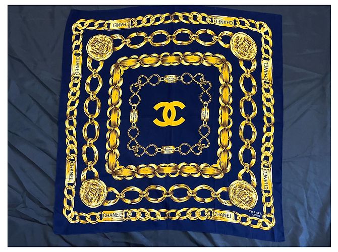 Chanel Cachecol de seda Azul - vista 2
