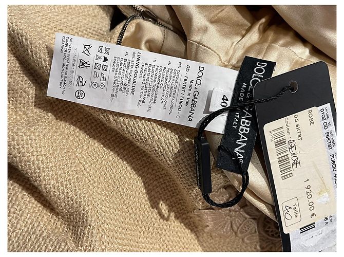 Vestidos DOLCE & GABBANA T.IT 40 Algodón Beige - vista 6