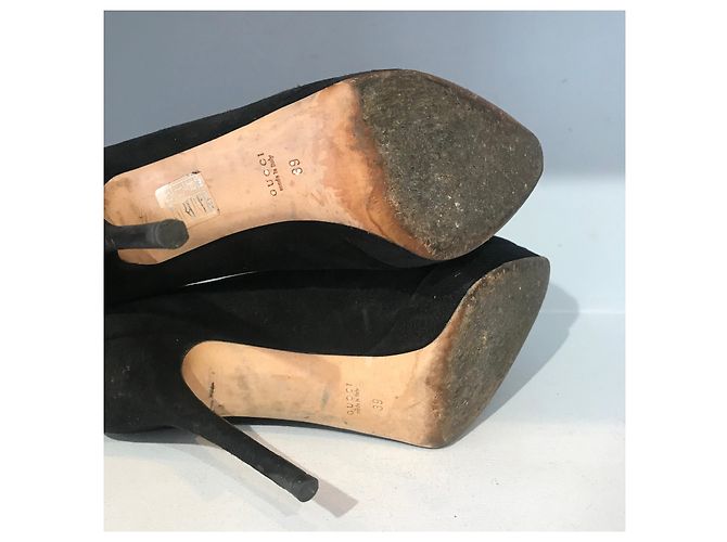 Tacchi GUCCI T.EU 39 Camoscio Nero - vista 5