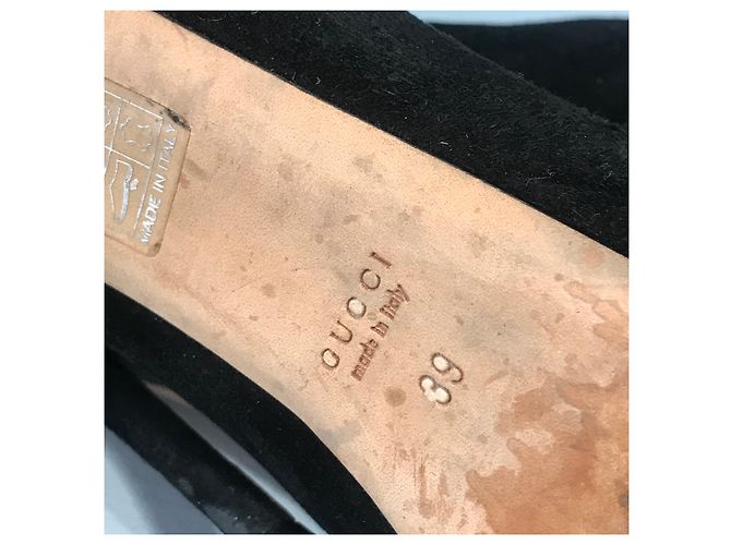 Tacchi GUCCI T.EU 39 Camoscio Nero - vista 6