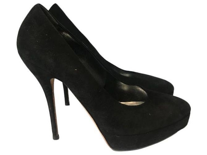 Tacchi GUCCI T.EU 39 Camoscio Nero - vista 7