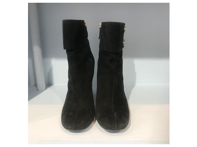 Botines GUCCI T.EU 39 de ante Negro - vista 2