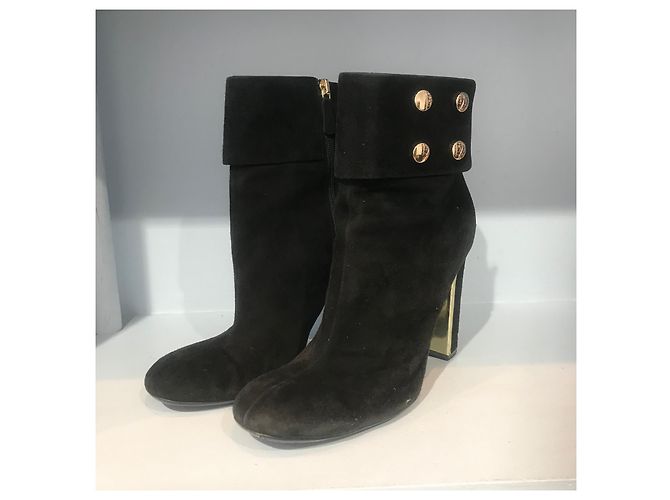 Botines GUCCI T.EU 39 de ante Negro - vista 3