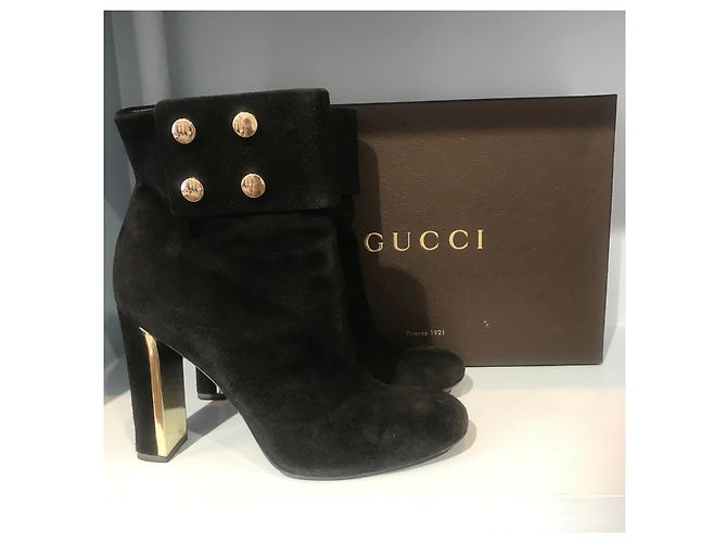 Botines GUCCI T.EU 39 de ante Negro - vista 6