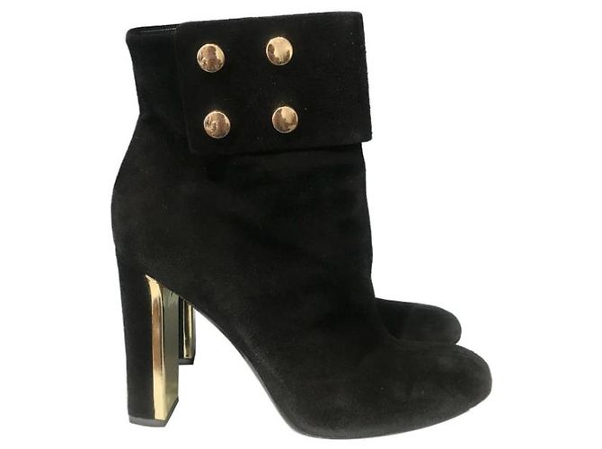Botines GUCCI T.EU 39 de ante Negro - vista 7