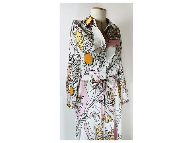 Autre Marque Hearts' Matter Rosa Seide Maxi Kleid Mehrfarben - Ansicht 2