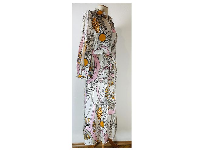 Autre Marque Hearts' Matter Rosa Seide Maxi Kleid Mehrfarben - Ansicht 3