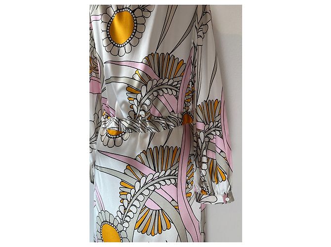 Autre Marque Hearts' Matter Rosa Seide Maxi Kleid Mehrfarben - Ansicht 6