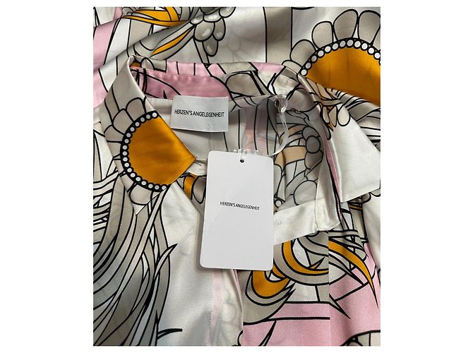 Autre Marque Hearts' Matter Rosa Seide Maxi Kleid Mehrfarben - Ansicht 7
